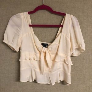 Forever 21 Cream Peasant Top